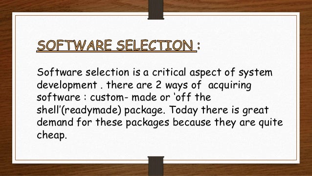 Hardware and software selection paper essay picture