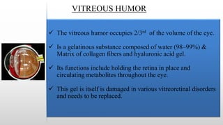 Viterous Humor Function Vitreous Substitutes - Dr Shylesh B Dabke | PPTX