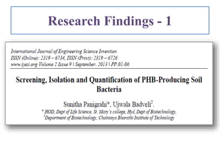 PHB production by bacteria and its applications | PPTX