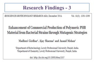 PHB production by bacteria and its applications | PPTX