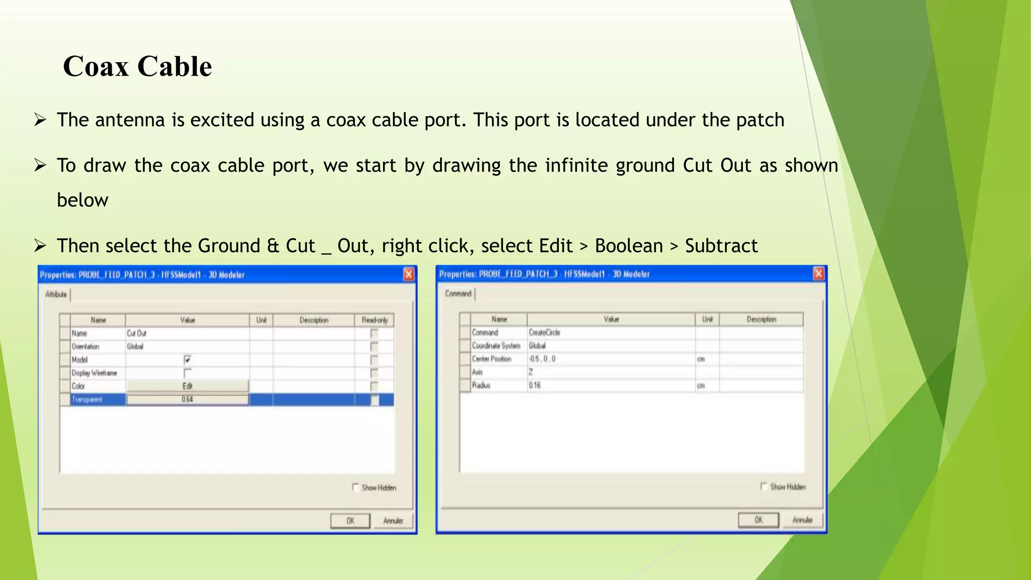 Coaxial feed microstrip patch antenna using HFSS | PPTX