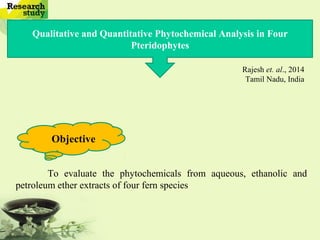 Extraction and phytochemical analysis of medicinal plants | PPT