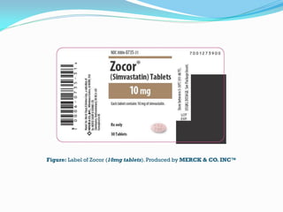 Figure: Label of Zocor (10mg tablets). Produced by MERCK & CO. INC™
 