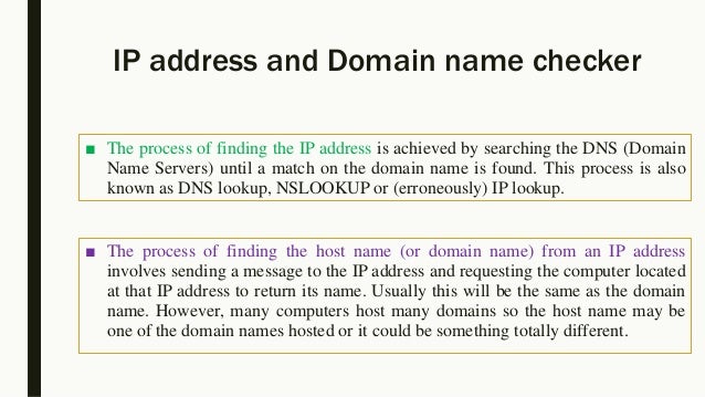 IP address and Domain name
