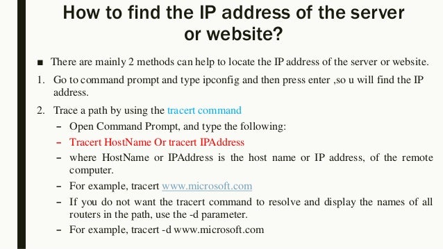 IP address and Domain name