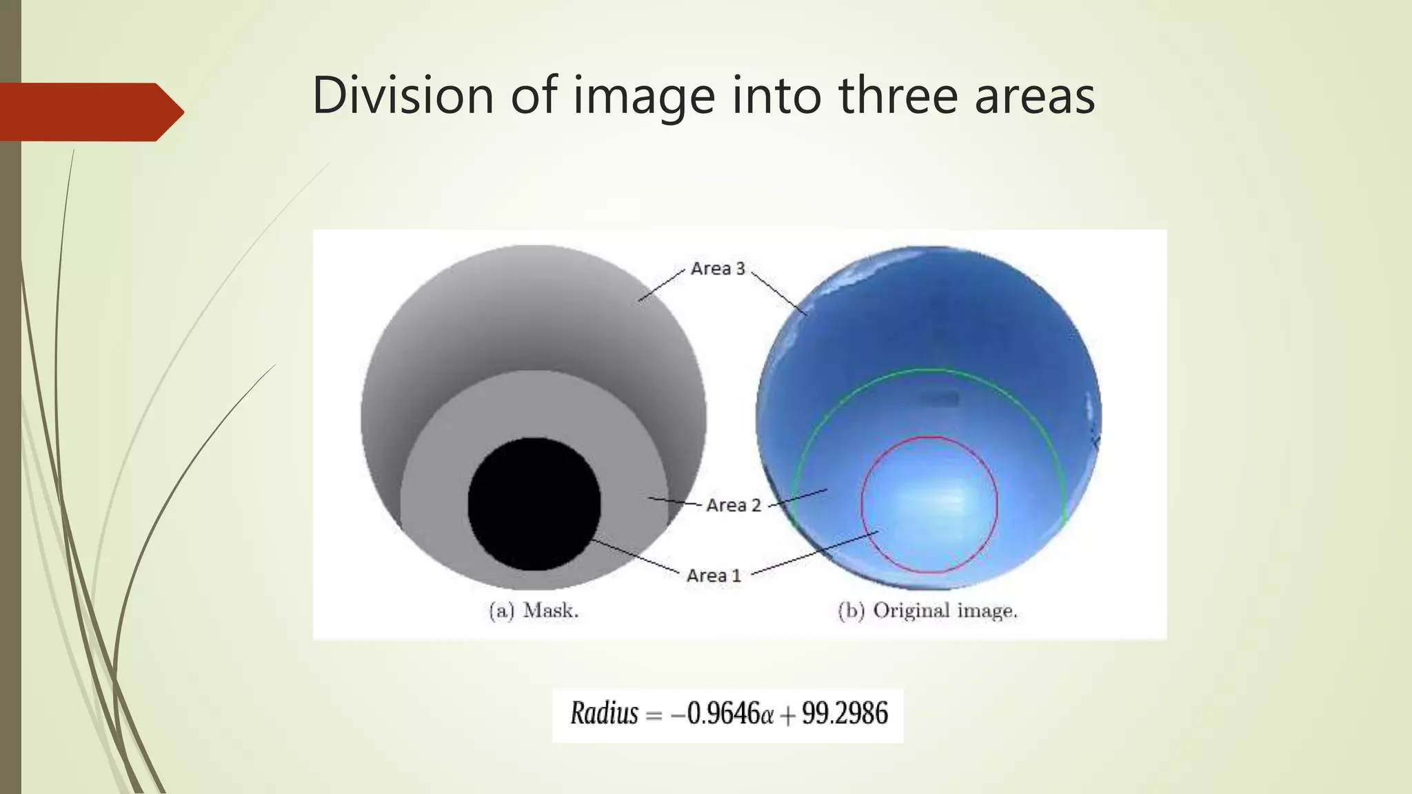 Division of image into three areas
 