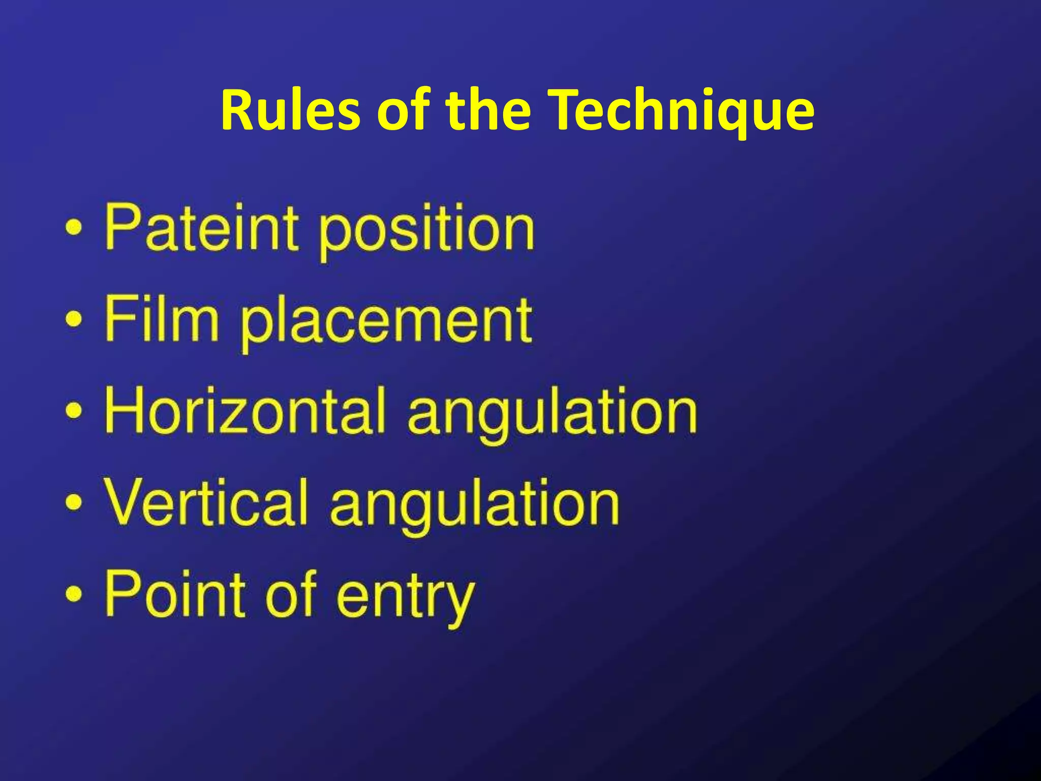 Rules of the Technique