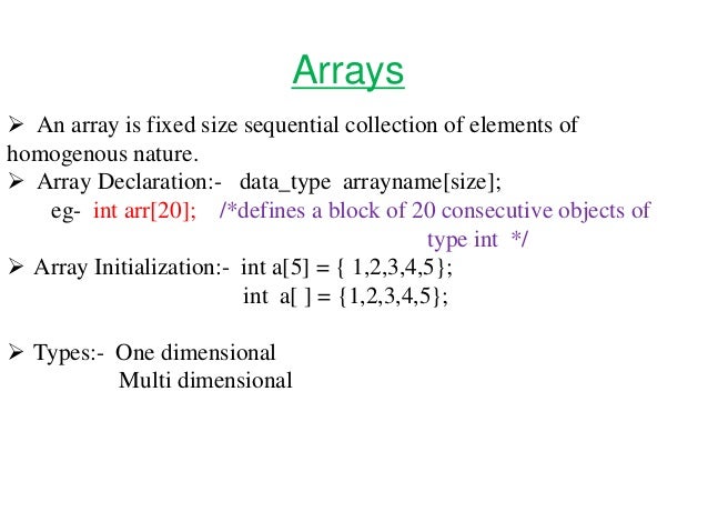 arrays and pointers