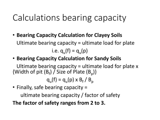 Plate load test and its interpretations | PPTX | Geology | Science