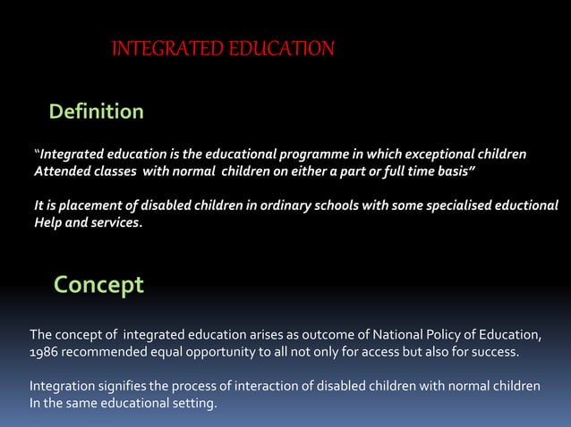 presentation on difference between special,integrated and inclusive ...
