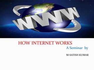 HOW INTERNET WORKS
A Seminar by
M-SATISH KUMAR
 