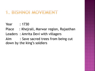Marwar Tree environmental movements in india and kerala | PPTX