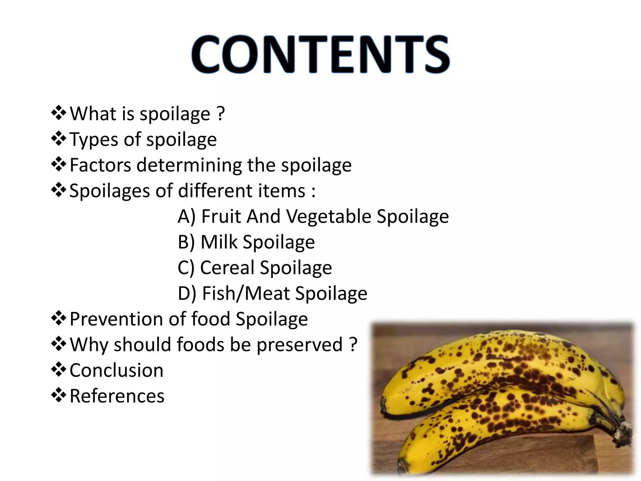 seminar on food spoilage | PPTX