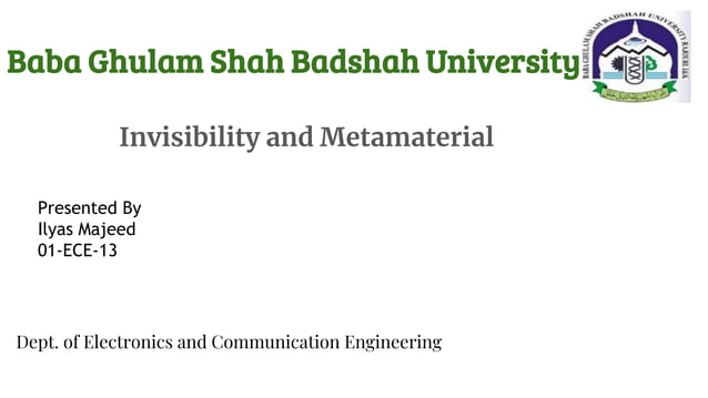 Invisibility and Metamaterial | PPTX