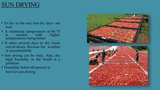 Drying and dehydration of fruit crops | PPTX