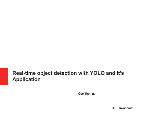 Real-time Object Detection YOLO Guide | PPT