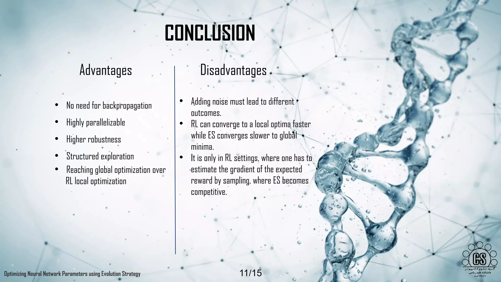 OPTIMIZING NEURAL NETWORK PARAMETERS USING EVOLUTION STRATEGY