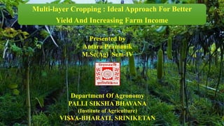 Department Of Agronomy
PALLI SIKSHA BHAVANA
(Institute of Agriculture)
VISVA-BHARATI, SRINIKETAN
Presented by
Antara Pramanik
M.Sc(Ag) Sem-IV
 