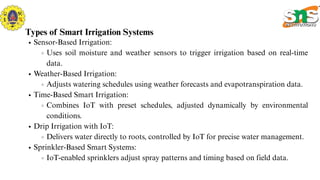 IOT BASED SMART IRRIGATION SYSTEMS - SEMINAR | PDF