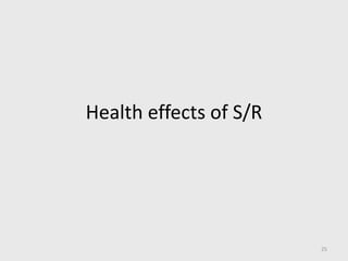 Health effects of S/R
25
 
