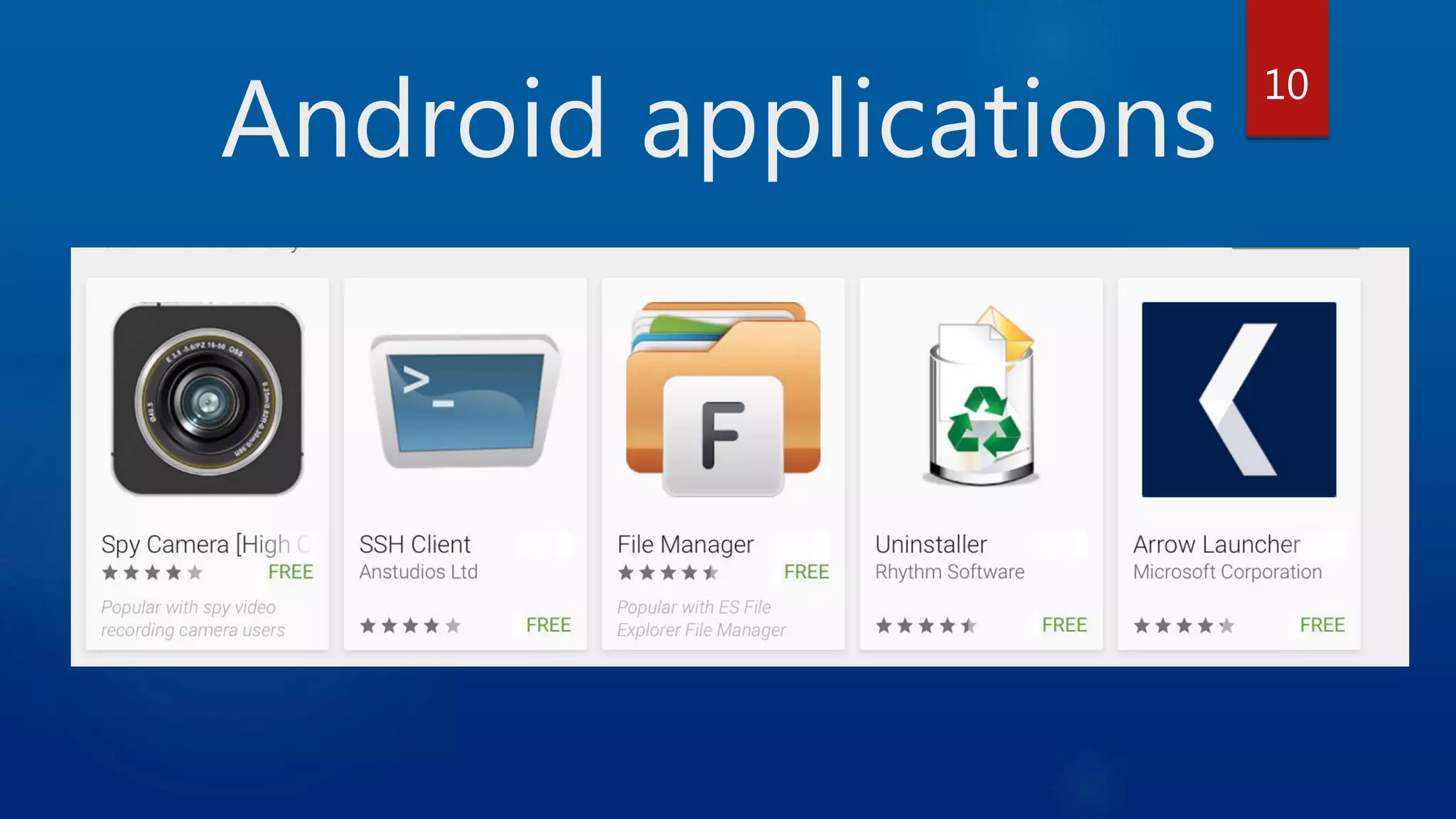Android applications 10 