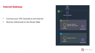 Tech Mely
Internet Gateway
• Connect your VPC Subnets to the Internet
• Must be referenced on the Route Table
 