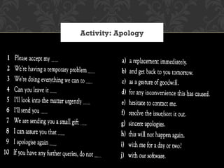 Activity: Apology
 