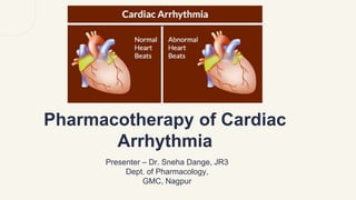 Pharmacotherapy of Cardiac
Arrhythmia
Presenter – Dr. Sneha Dange, JR3
Dept. of Pharmacology,
GMC, Nagpur
 