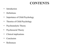 seminar- child psychology and its theories | PPTX