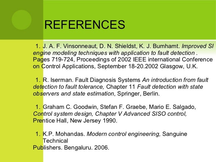 Fault Detection And Fault Diagnosis