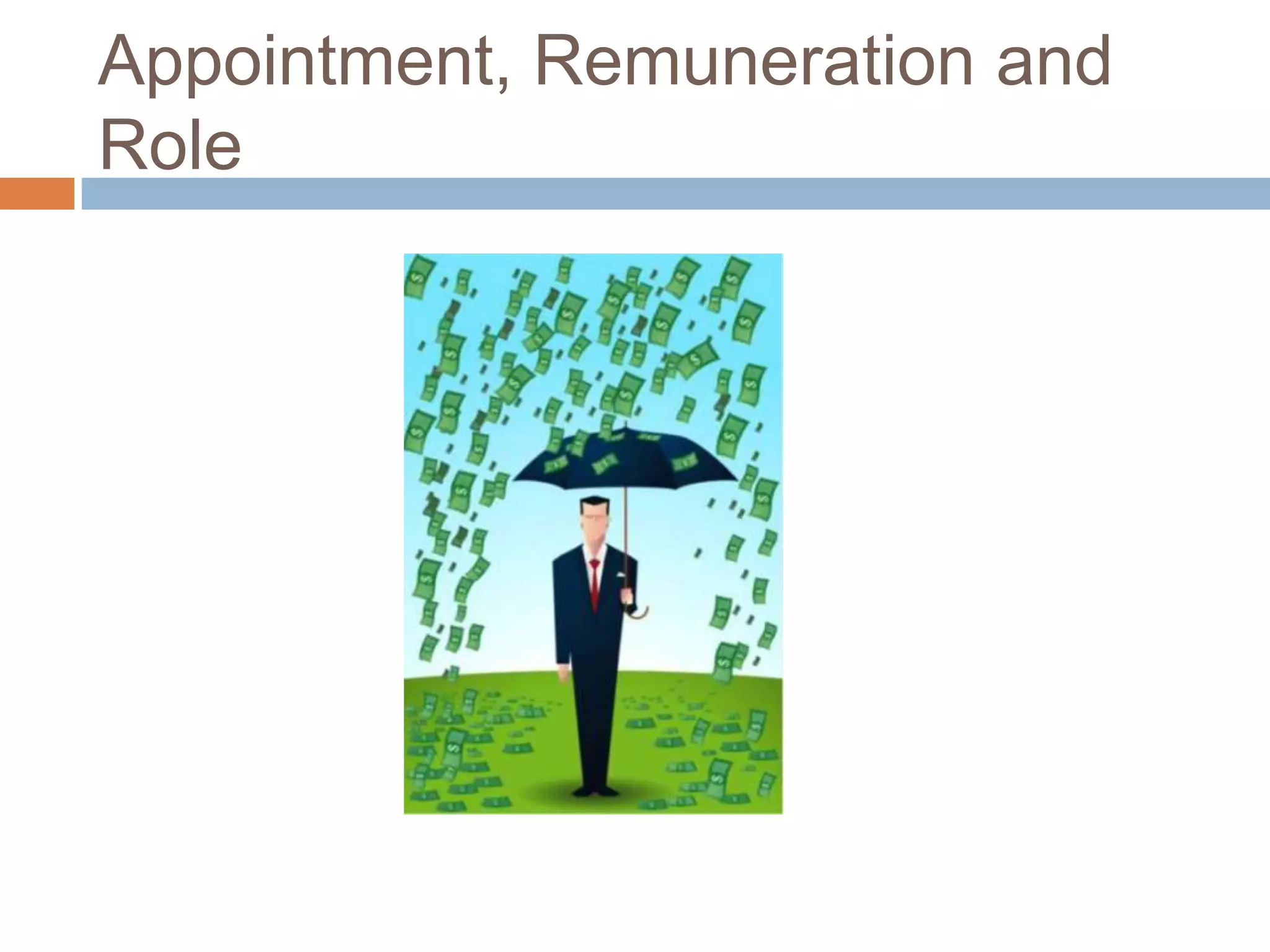 Appointment, Remuneration and
Role
 