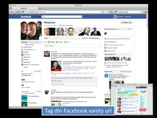 Tag din Facebook vanity url
 