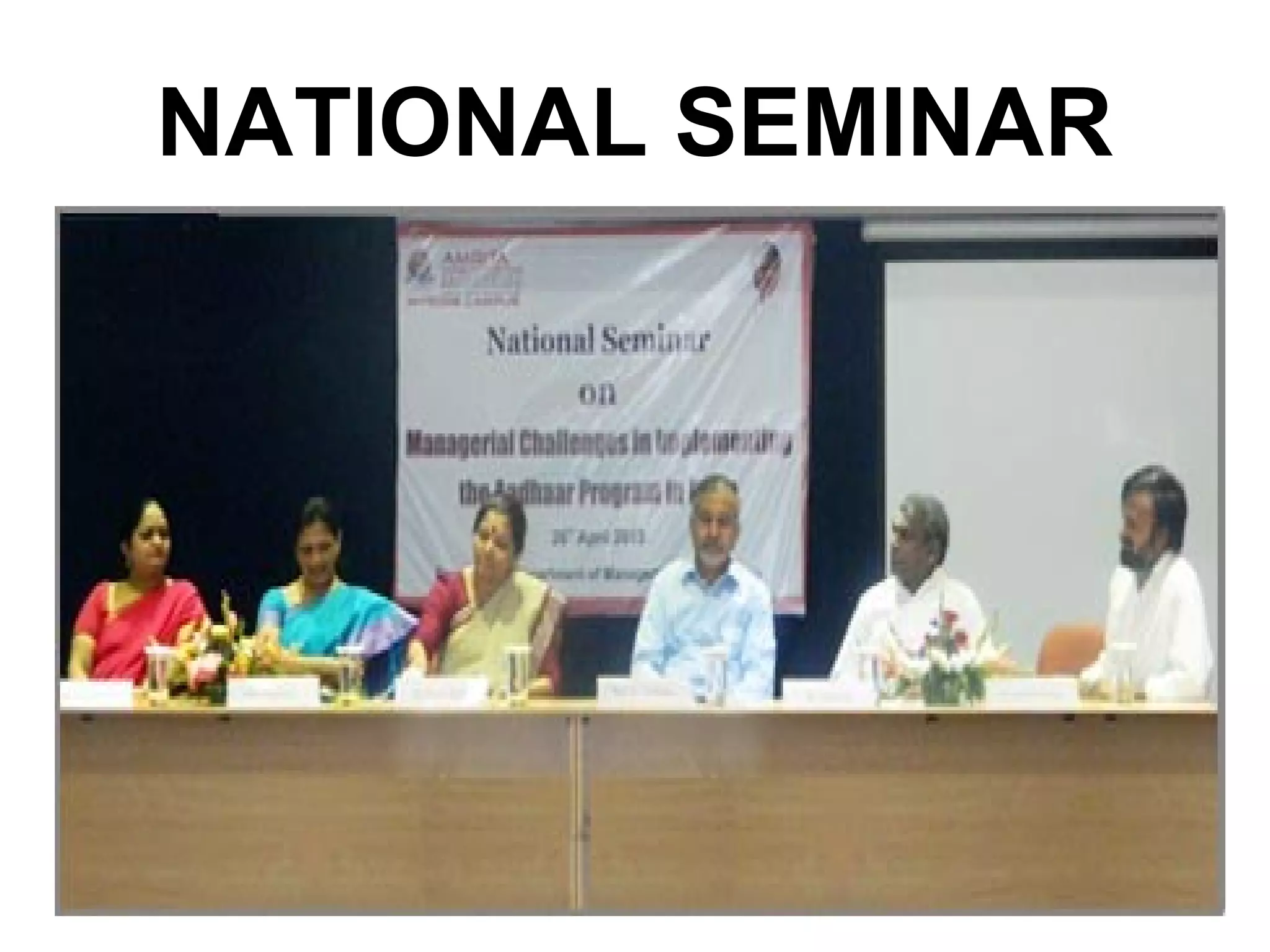 NATIONAL SEMINAR
 