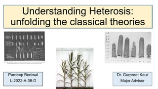 Understanding Heterosis:
unfolding the classical theories
Pardeep Beniwal
L-2022-A-38-D
Dr. Gurpreet Kaur
Major Advisor
 