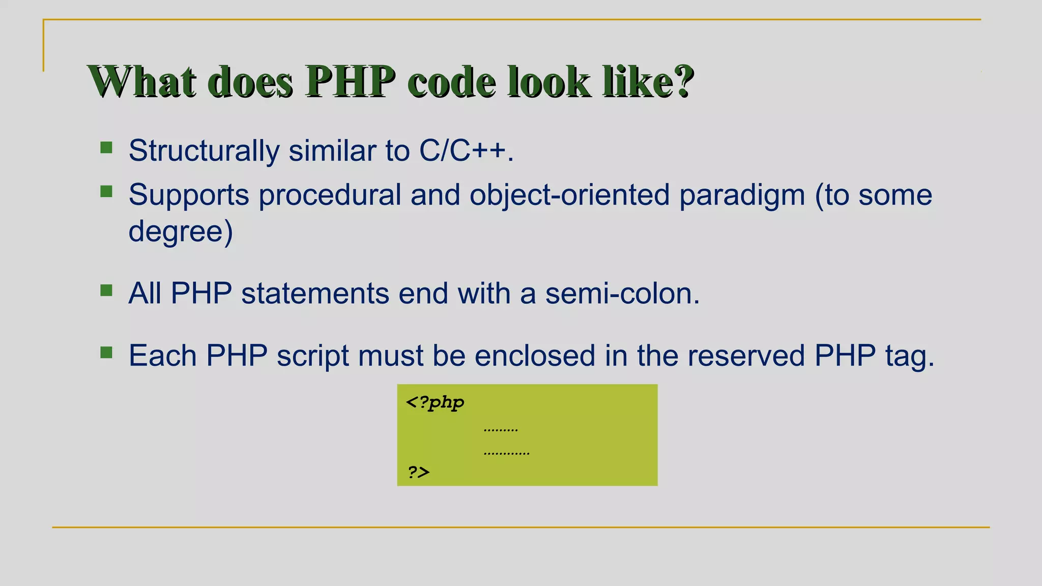 Overview of PHP and MYSQL | PPT