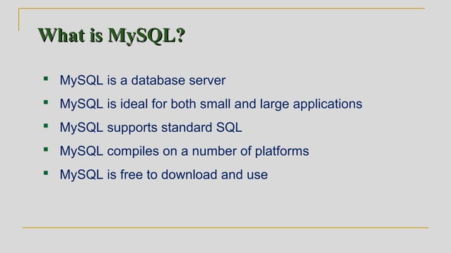 Overview of PHP and MYSQL | PPT