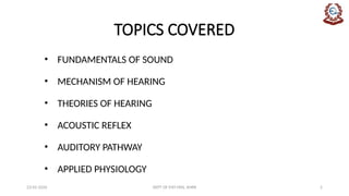 Comprehensive Physiology of Hearing: Mechanisms, Theories, and Auditory ...