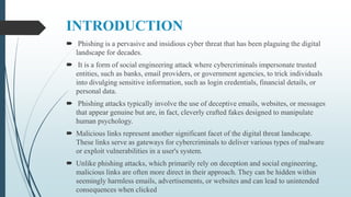 PHISHING URL DETECTION AND MALICIOUS LINK | PPTX