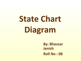 State Chart Diagram By: Bhavsar Jenish Roll No : 08 