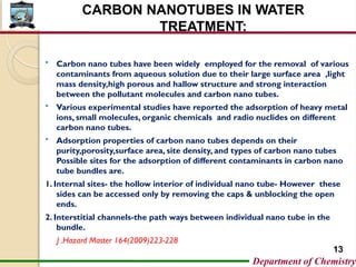 STUDY OF REMOVAL OF HEAVY METAL ION FROM Aqueous SOLUTION BY CABON NANO ...