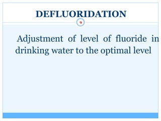 DEFLUORIDATION BY BIOADSORBENTS | PPTX