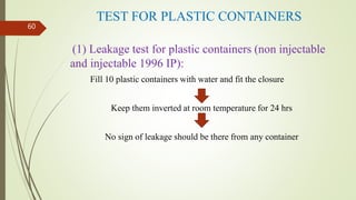 Quality Testing For Container, Closure And Secondary packaging Material ...