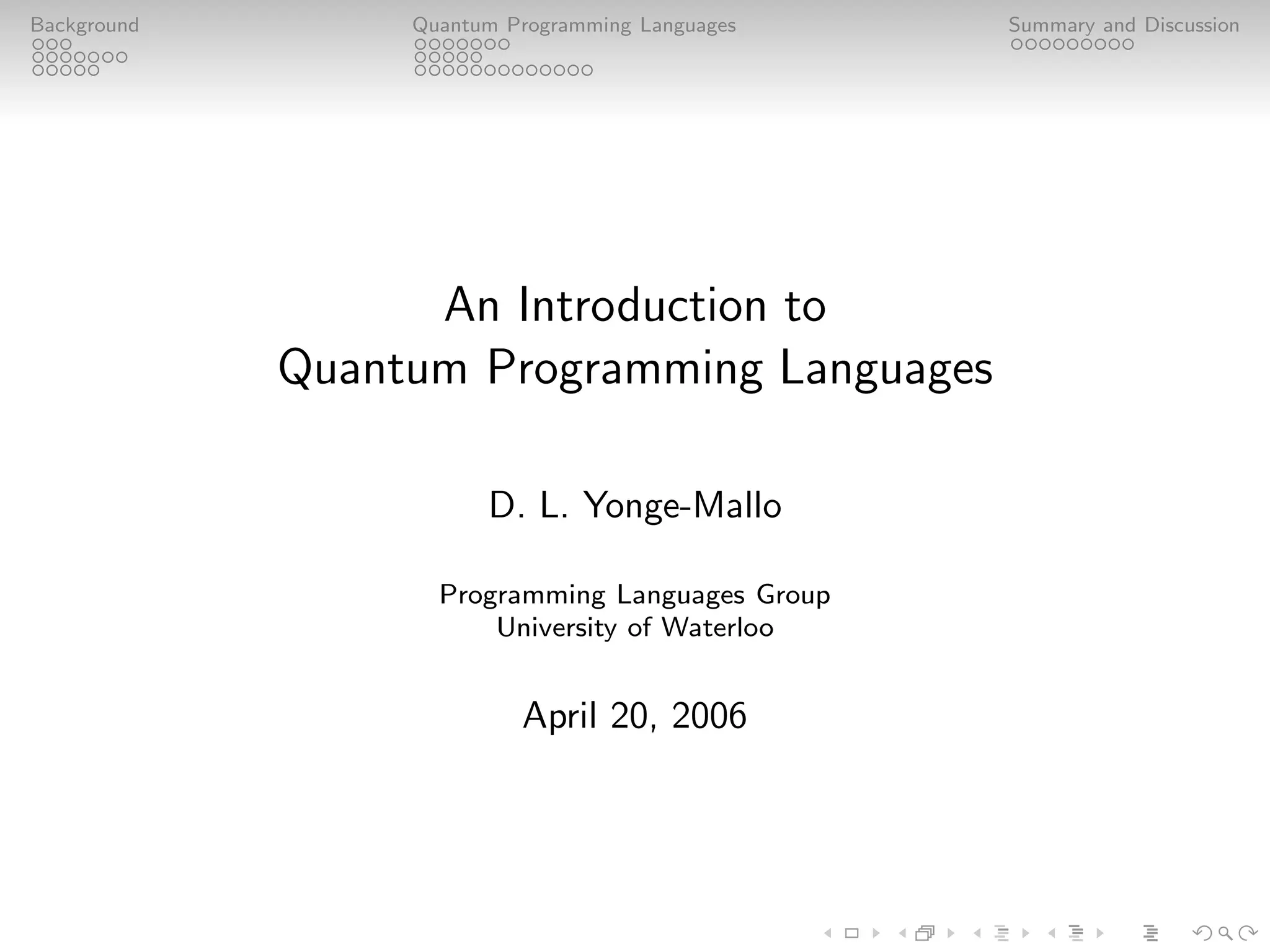 An Introduction to Quantum Programming Languages | PDF