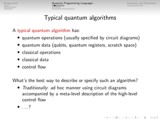 An Introduction to Quantum Programming Languages | PDF