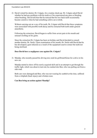 Problem While Using Colgate Seminar 10 law of torts | DOCX