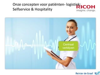 Onze concepten voor patiënten- logistiek:
Selfservice & Hospitality

Centraal
verblijven

 