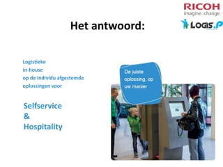 Het antwoord:
Logistieke
in-house
op de individu afgestemde
oplossingen voor

Selfservice
&
Hospitality

 