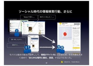 Twitter   …   FB        …




!

        …


    …

               !!                       !! !!



                                                loftwork Inc. Futoshi Mizuno
                               49
 