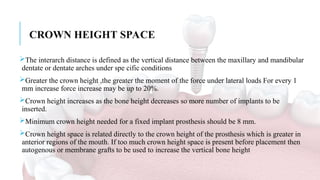 Interarch Distance Measurement BASICS OF IMPLANTOLOGY- IMPLANT SURFACE TOPOGRAPHY COMPONENTS PARTS AND ...