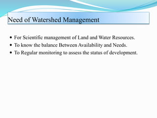 Application of GIS and RS in Watershed Management | PPTX
